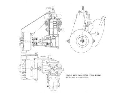 Two stroke 49cc engine